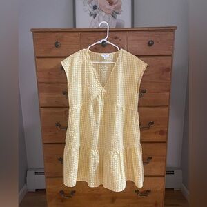 Time and Tru Yellow Checkered Dress